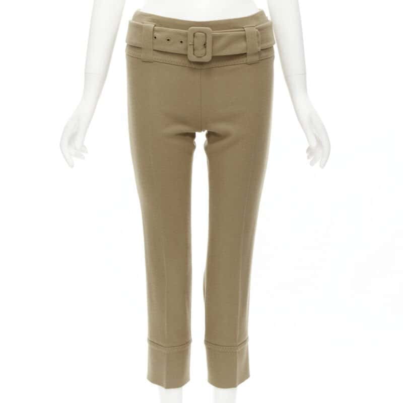 Prada Tan Cropped Pants Brown Wool Very good condition - Front View