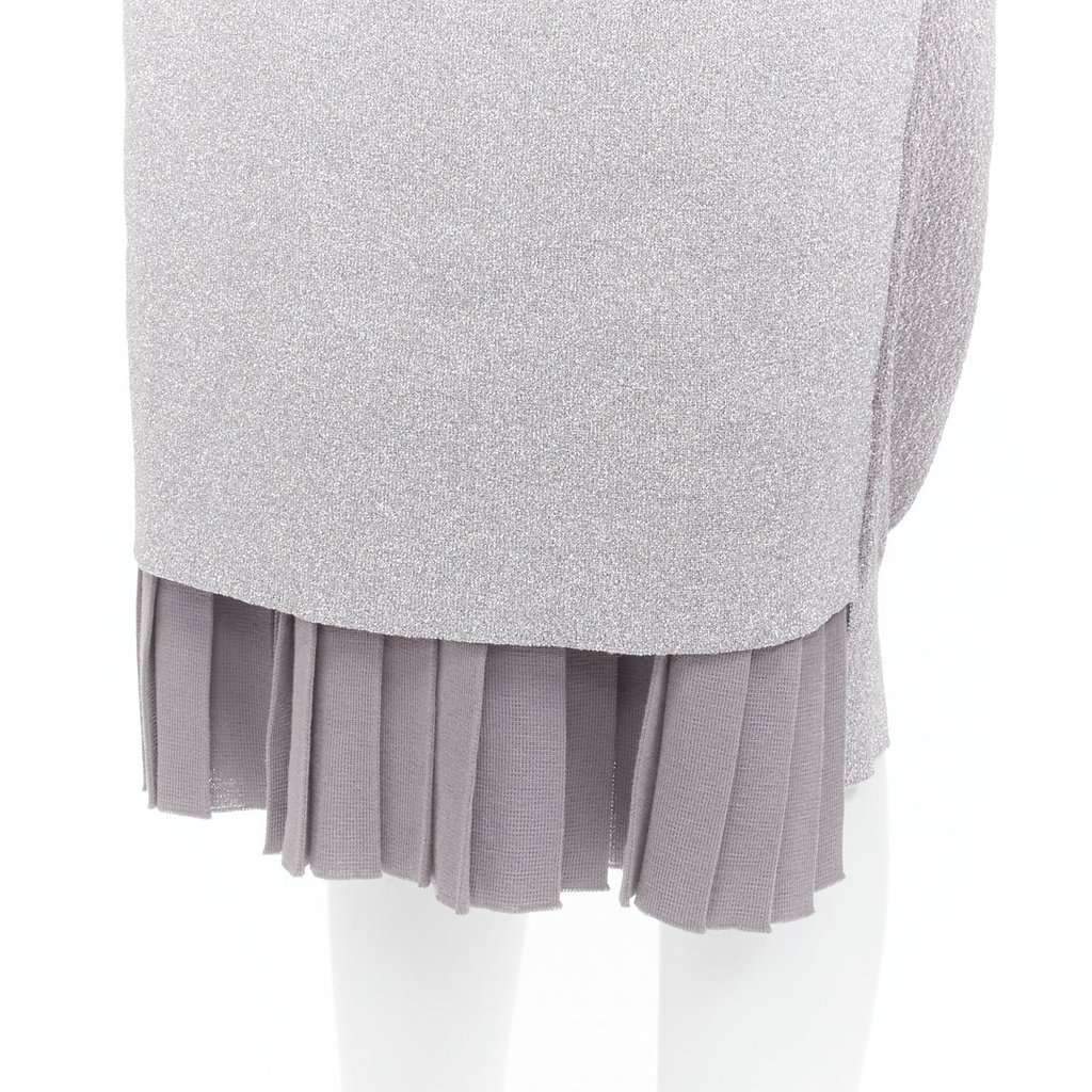 Toga Archives Lurex Pleats Dress Silver Polyester Very good condition - Back View