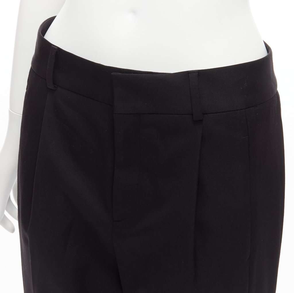 Saint Laurent Wool Pleat Trousers Black Wool Very good condition - Back View