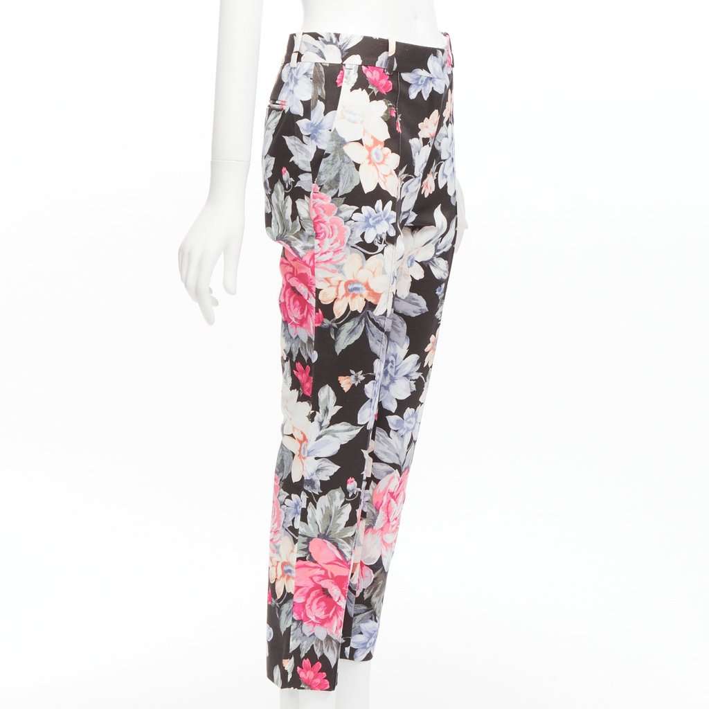 Celine Floral Tapered Pants MultiColor Cotton Never worn - Inside View