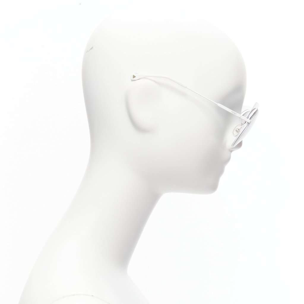 Fendi Gradient Cat Eye Sunglasses White Metal Never worn - Model View
