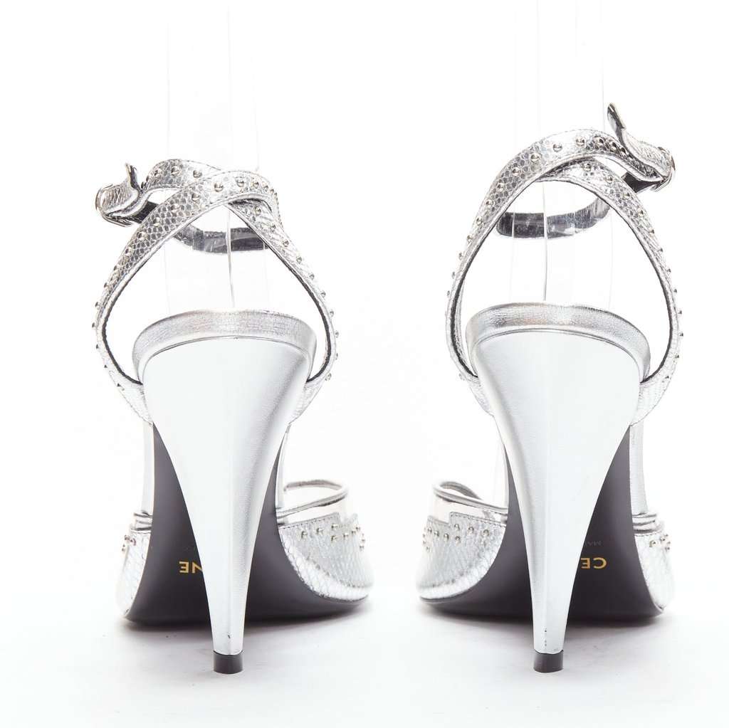 Celine Hedi Slimane Heels Silver Leather Good condition - Box View
