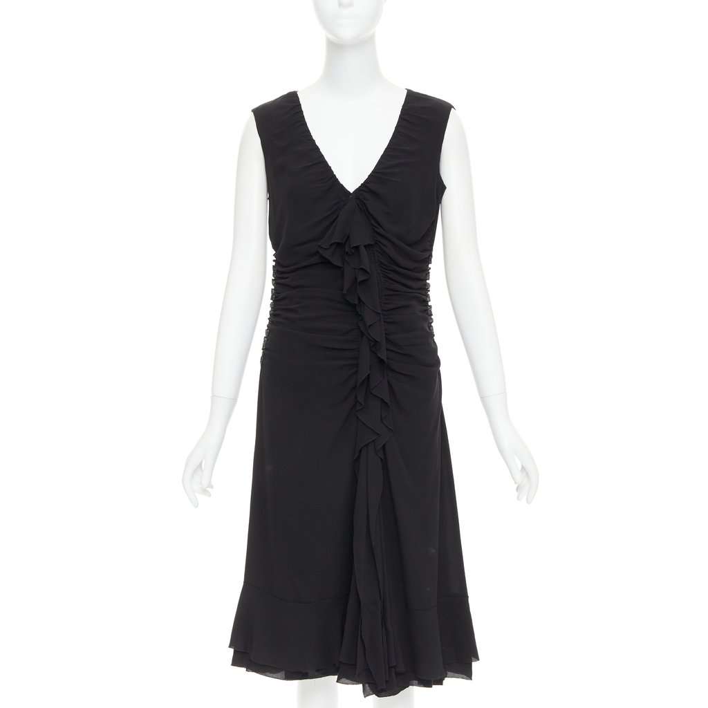 Prada Black Silk Dress Black Silk Very good condition - Front View