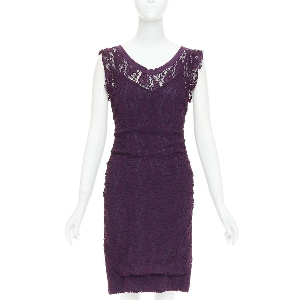 Dolce & Gabbana Purple Polyester Dress Purple Polyester Good condition - Front View