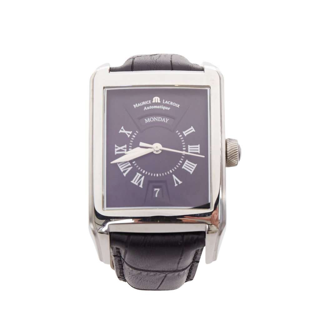 Maurice Lacroix Pontos Rectangulaire XL Black Metal Very good condition - Front View
