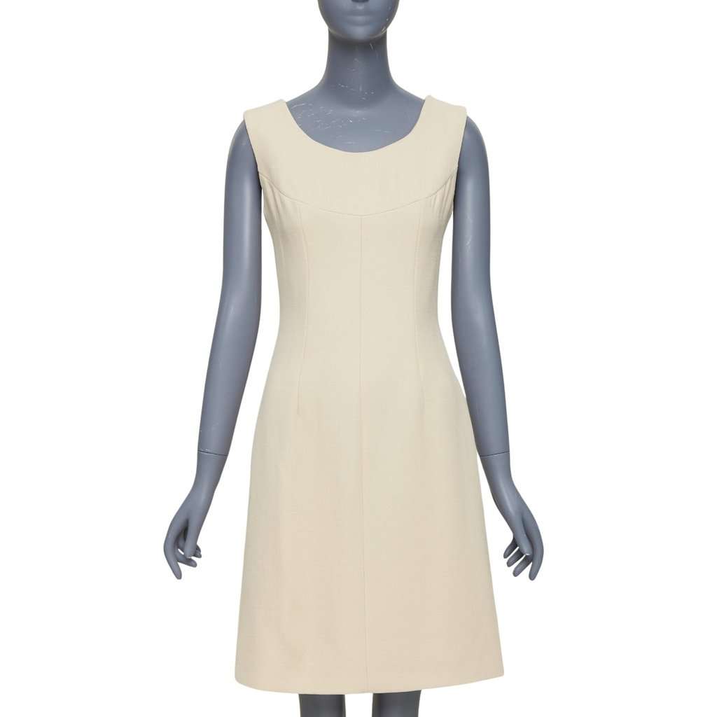 Dolce & Gabbana Ecru Wool Dress Beige Wool Very good condition - Front View