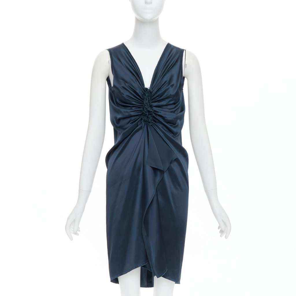 Lanvin Blue Silk Dress Blue Silk Very good condition - Front View