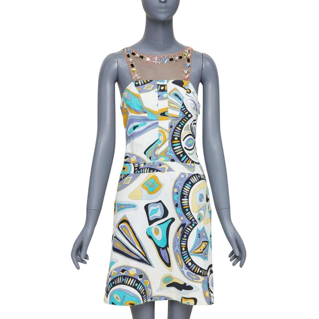 Emilio Pucci White Cotton Dress White Cotton Fair condition - Front View