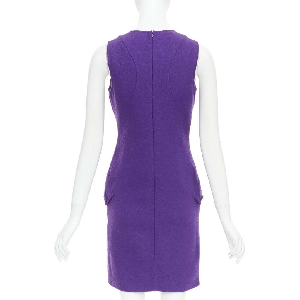 Versace Purple Wool Dress Purple Wool Very good condition - Box View