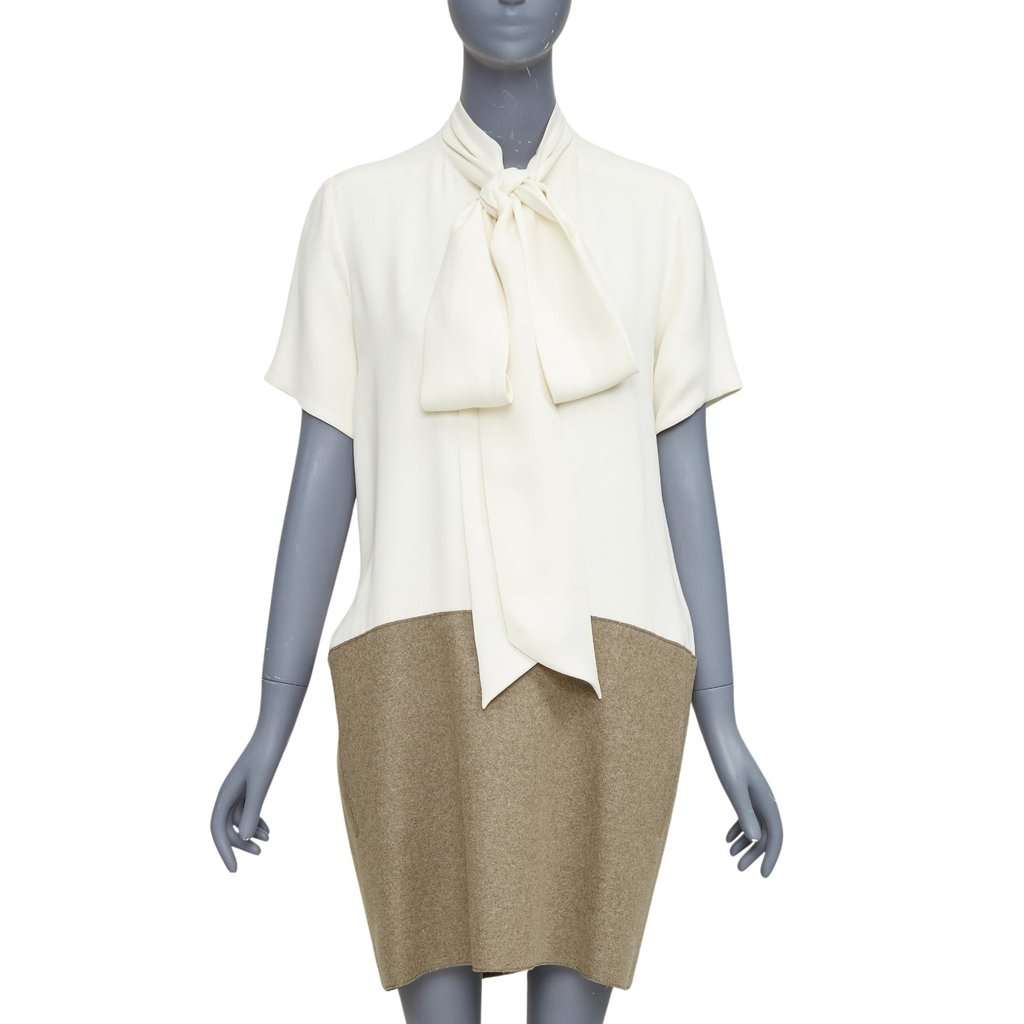 Celine Ecru Silk Dress Beige Silk Very good condition - Front View