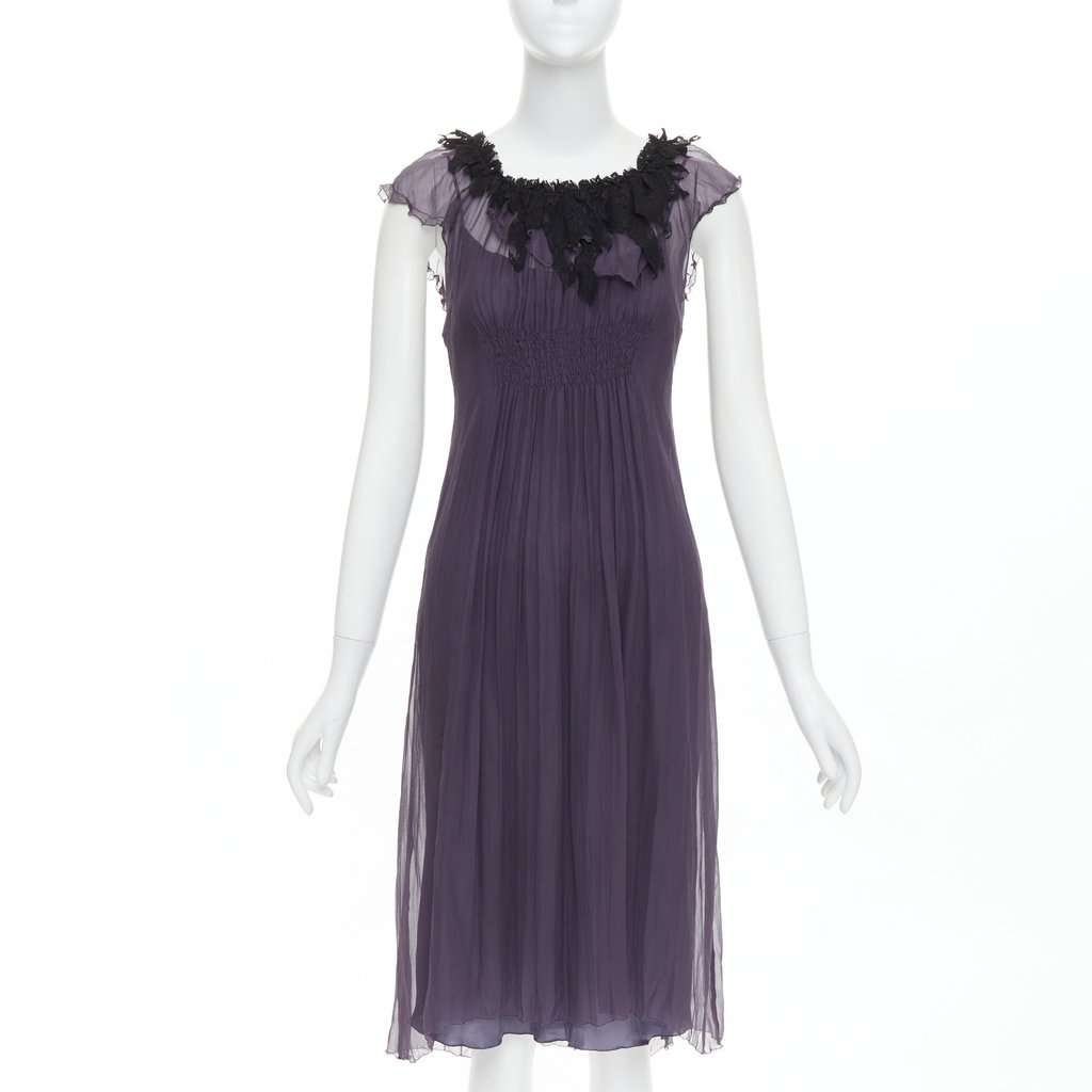 Lanvin Purple Silk Dress Purple Silk Very good condition - Front View