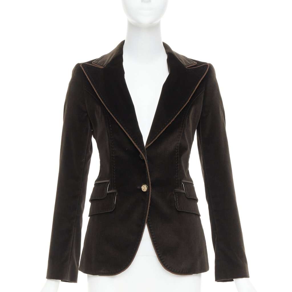 Dolce & Gabbana Brown Velvet Jacket Brown Velvet Very good condition - Front View