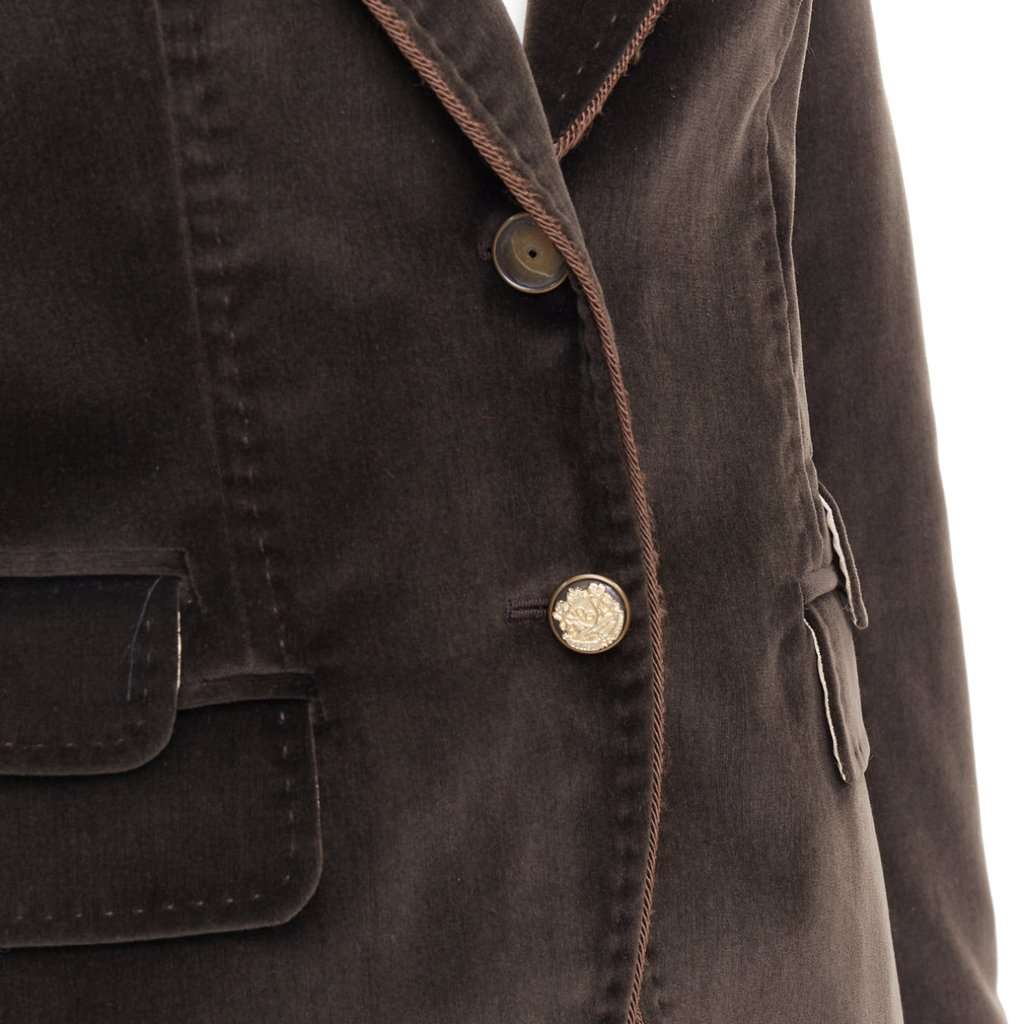 Dolce & Gabbana Brown Velvet Jacket Brown Velvet Very good condition - Back View