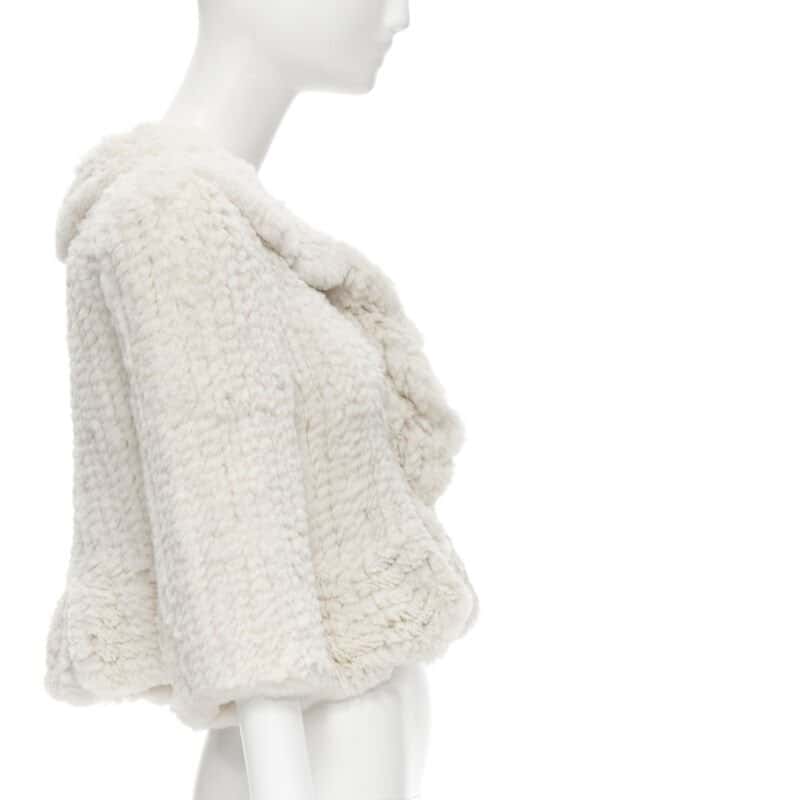 Matthew Williamson Beige Fur Ruffle Jacket Beige Fur Never worn - Box View
