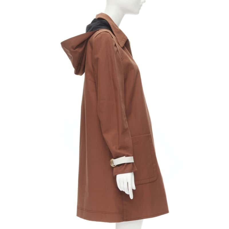 Marni Red Cotton Hooded Overcoat Red Cotton Never worn - Model View