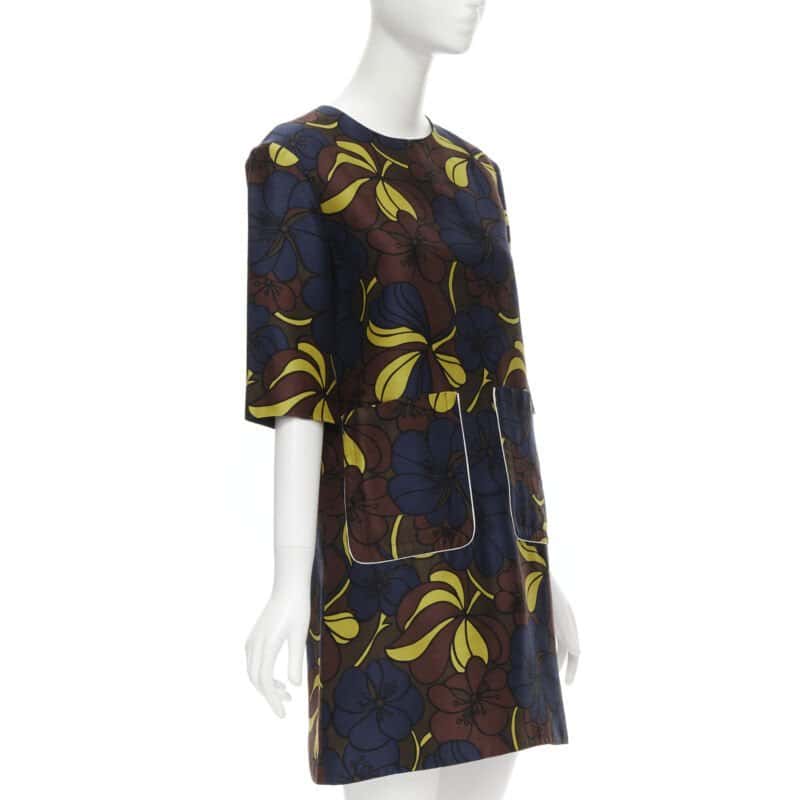Marni Patch Pocket Dress Brown Wool Never worn - Inside View