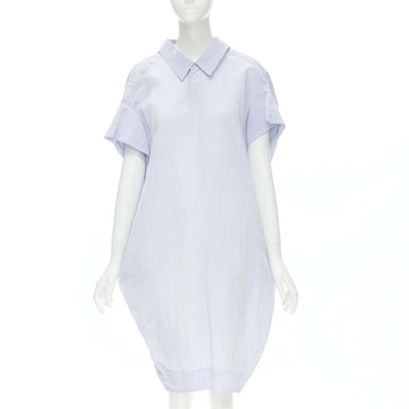 Marni Crinkled Boxy Dress Blue Viscose Never worn - Front View