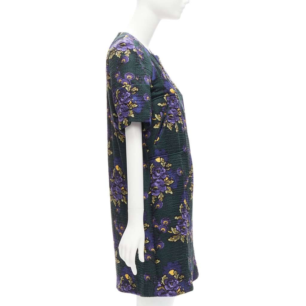 Marni Floral Cloque Dress Green Cotton Never worn - Model View