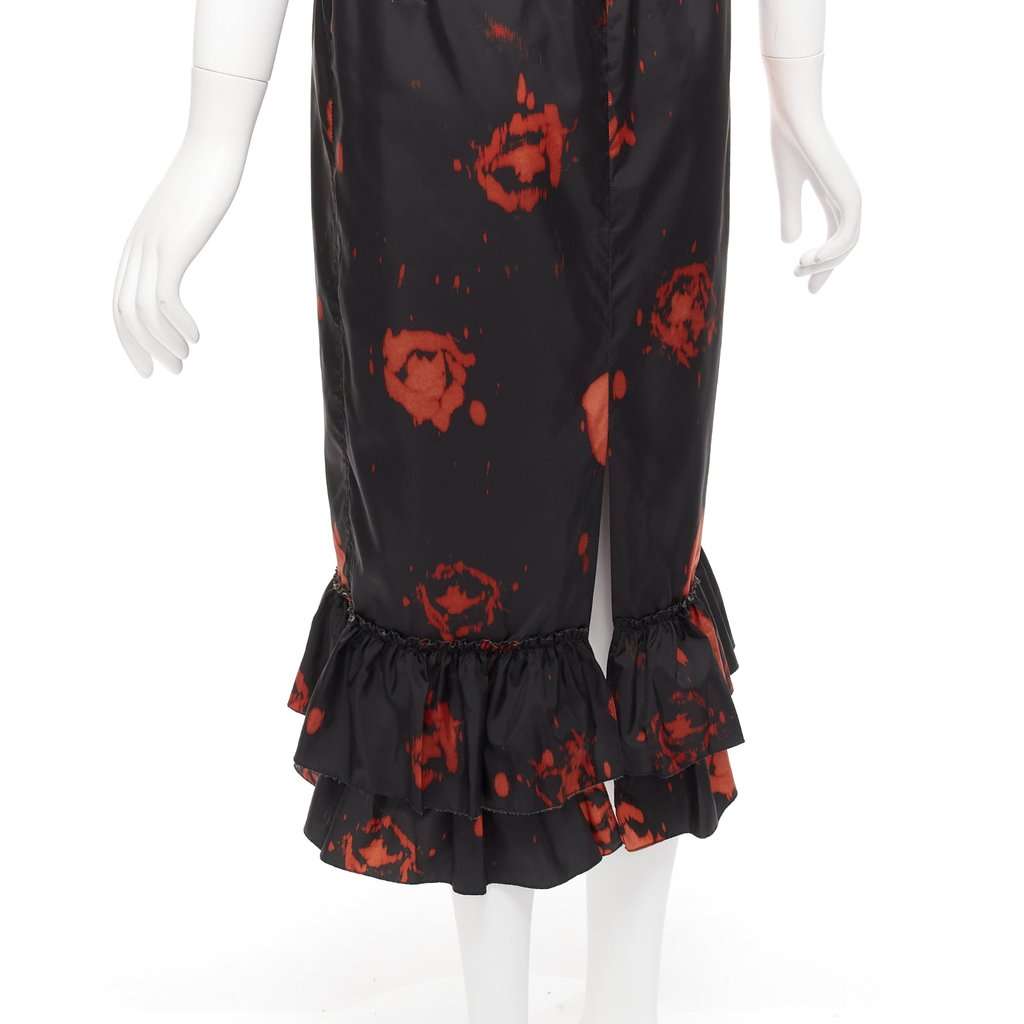 Marni Splatter Ruffle Skirt Black Polyester Never worn - Back View