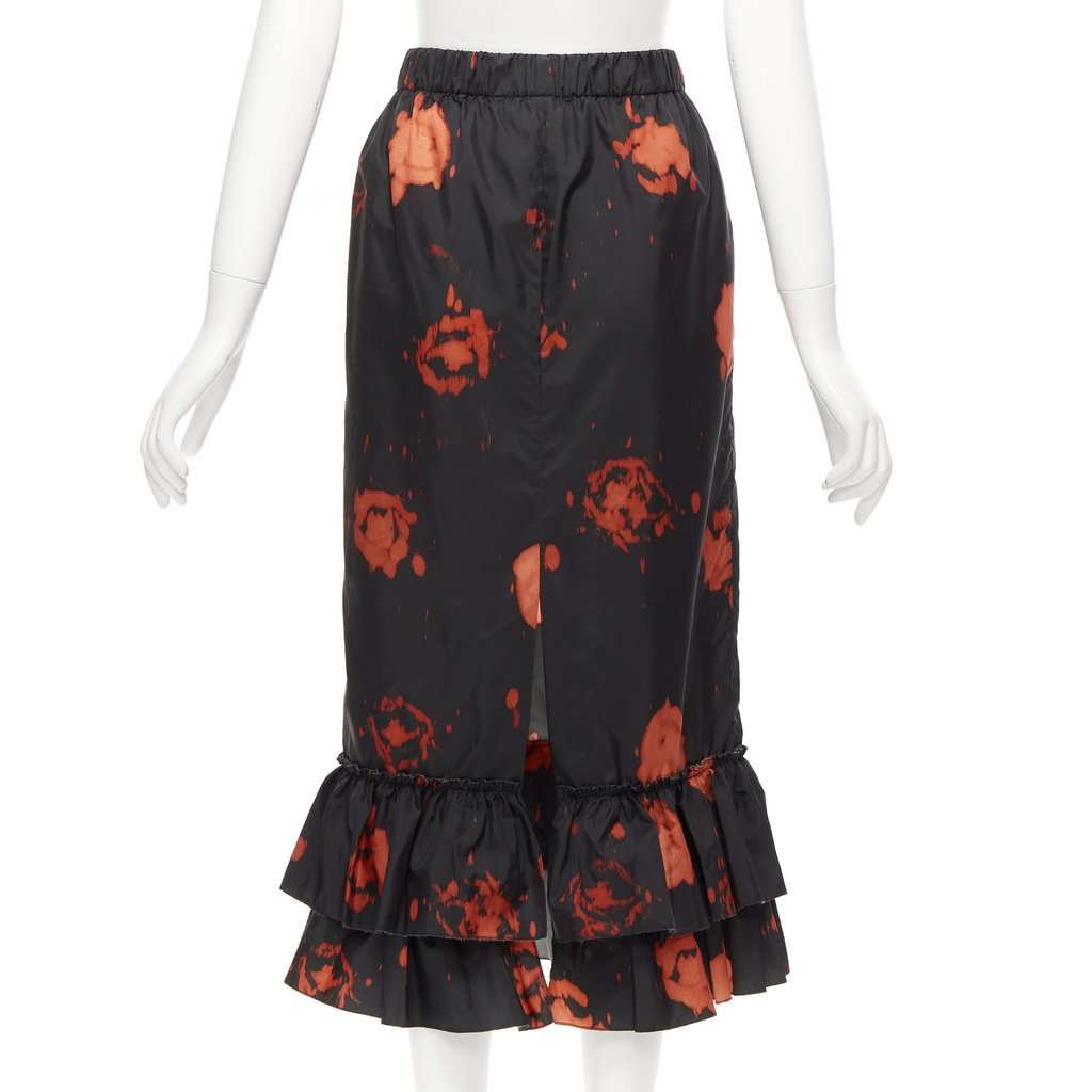 Marni Splatter Ruffle Skirt Black Polyester Never worn - Box View
