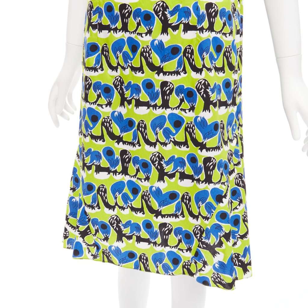 Marni Geometric Summer Dress Green Cotton Good condition - Back View