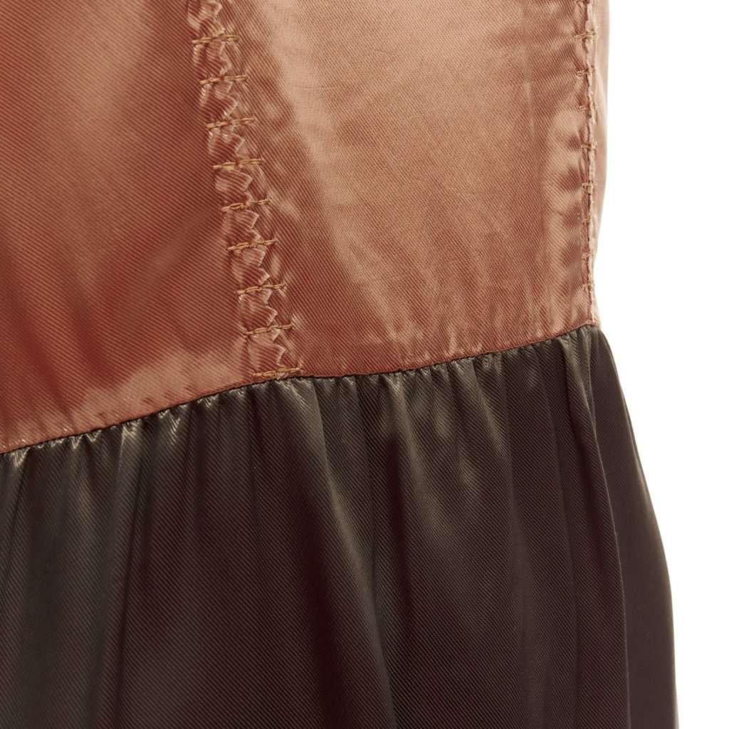Marni Satin Colorblock Dress Khaki Never worn - Back View