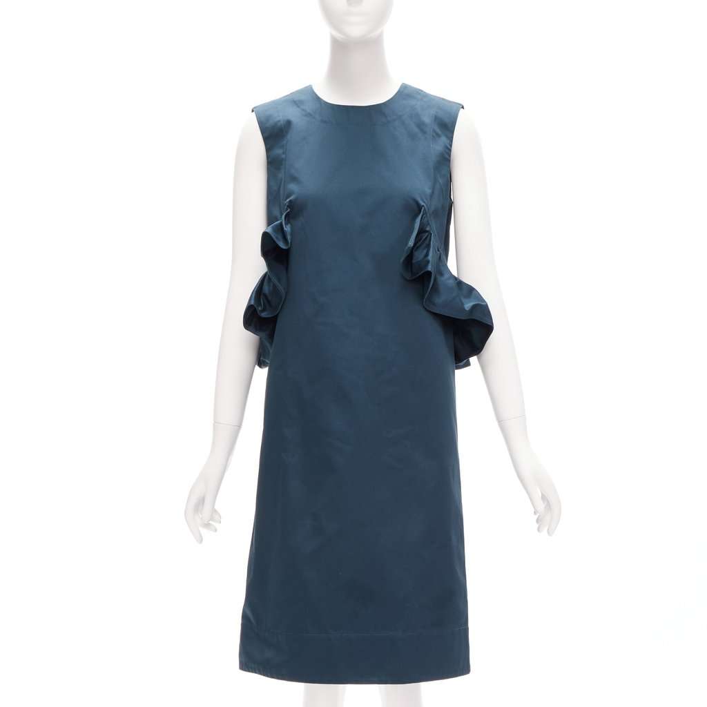 Marni Ruffle Cocktail Dress Green Cotton Very good condition - Inside View