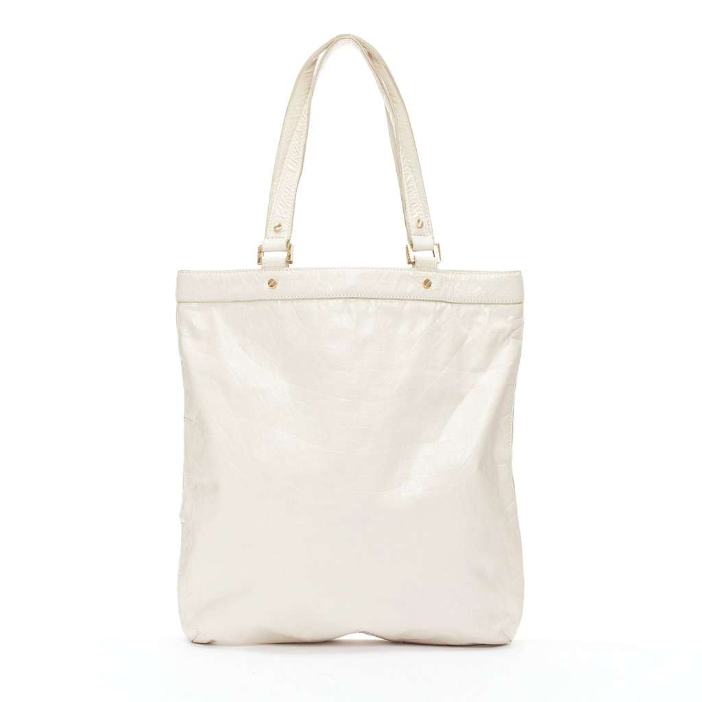 Tory Burch Oversized Zip Clutch White Leather Very good condition - Box View