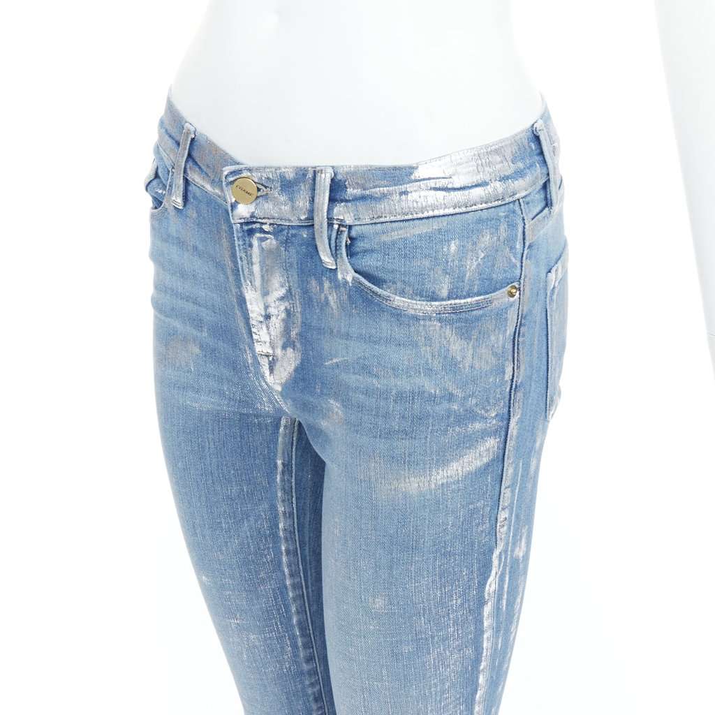 Frame Le Skinny de Jeanne Blue Cotton Very good condition - Back View