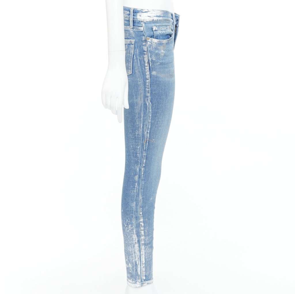 Frame Le Skinny de Jeanne Blue Cotton Very good condition - Model View