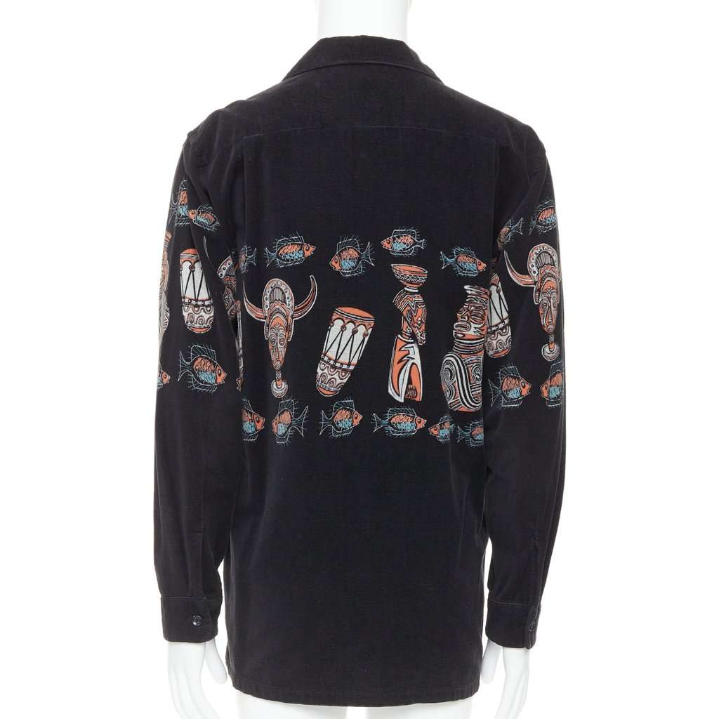 Beams Plus Ethnic Print Overshirt Black Very good condition - Box View