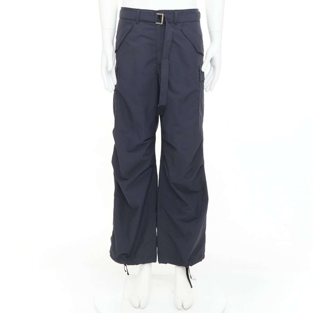 Sacai Black Polyester Trouser Black Polyester Very good condition - Front View