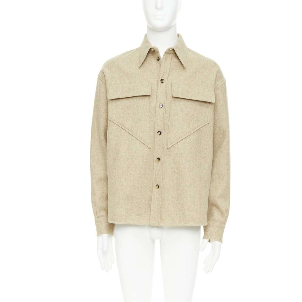 Bottega Veneta Beige Wool Shirt Beige Wool Very good condition - Front View