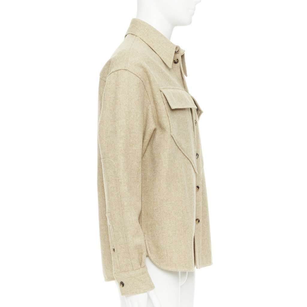 Bottega Veneta Beige Wool Shirt Beige Wool Very good condition - Model View