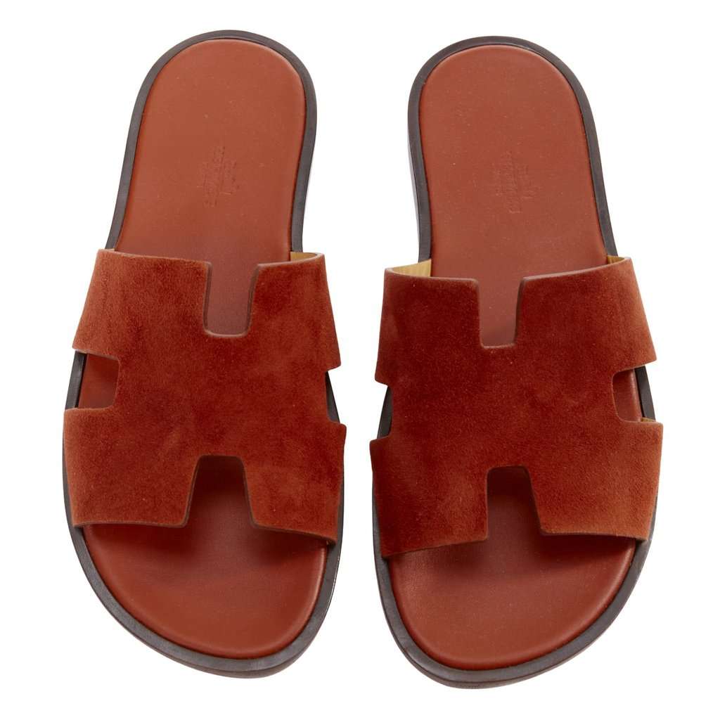 Hermès Izmir Brown Suede Very good condition - Front View