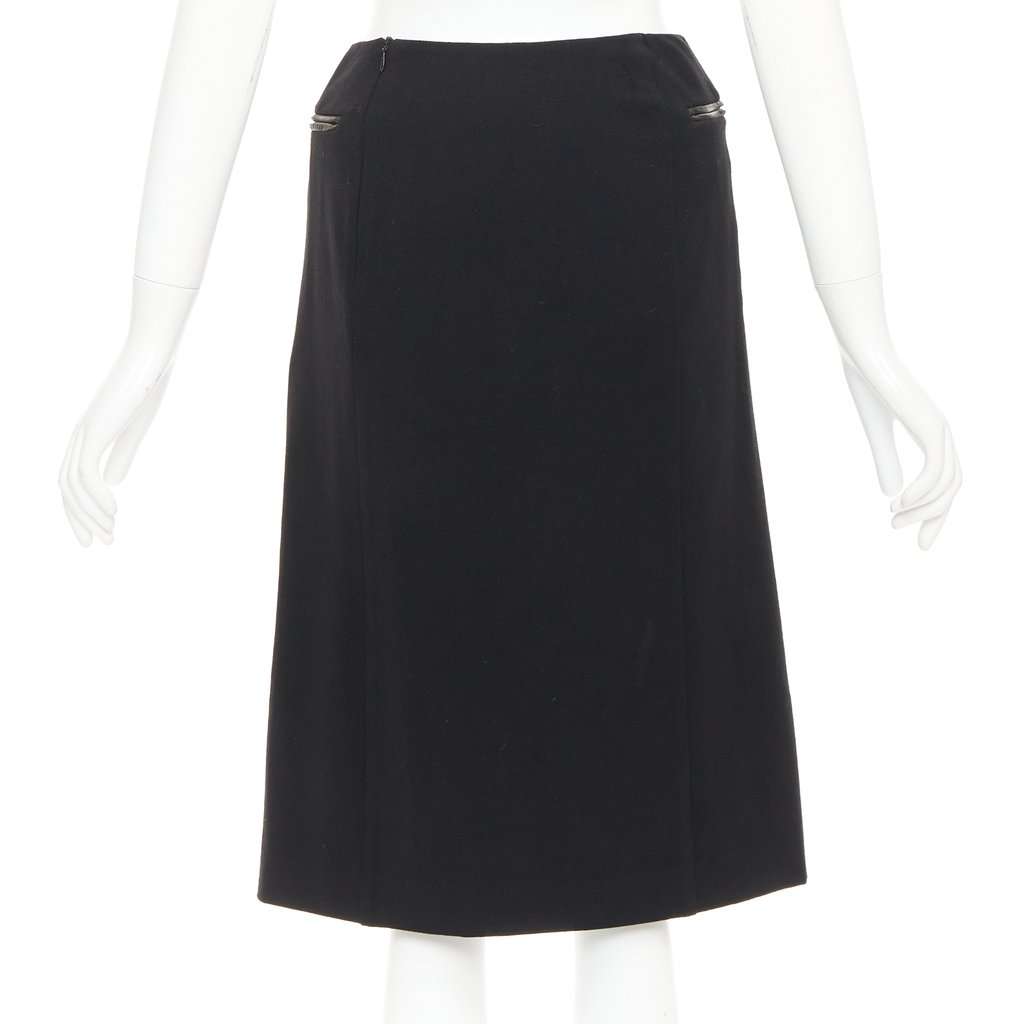 Prada Black Wool Skirt Black Wool Very good condition - Box View