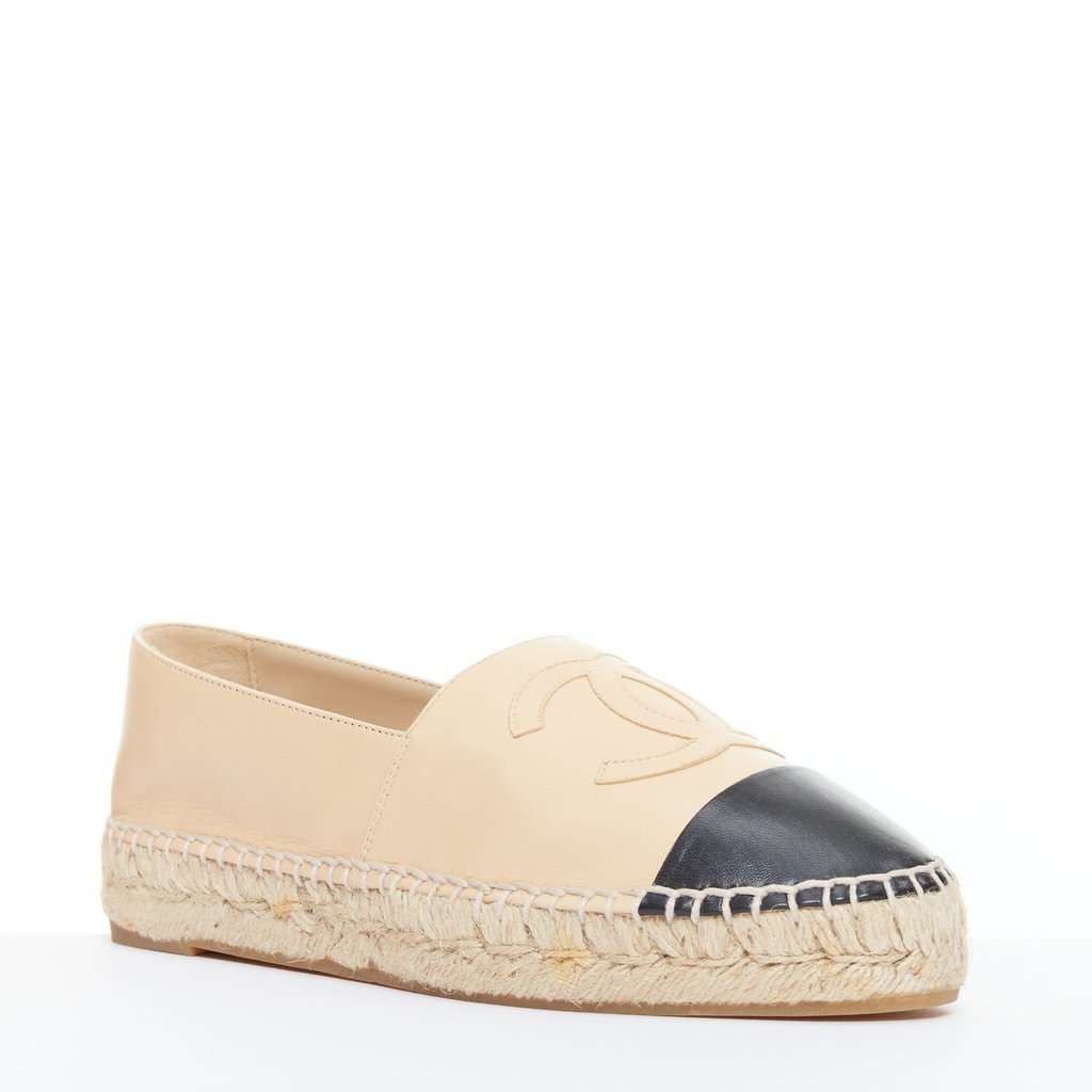 Chanel Beige Leather Espadrilles Beige Leather Good condition - Back View