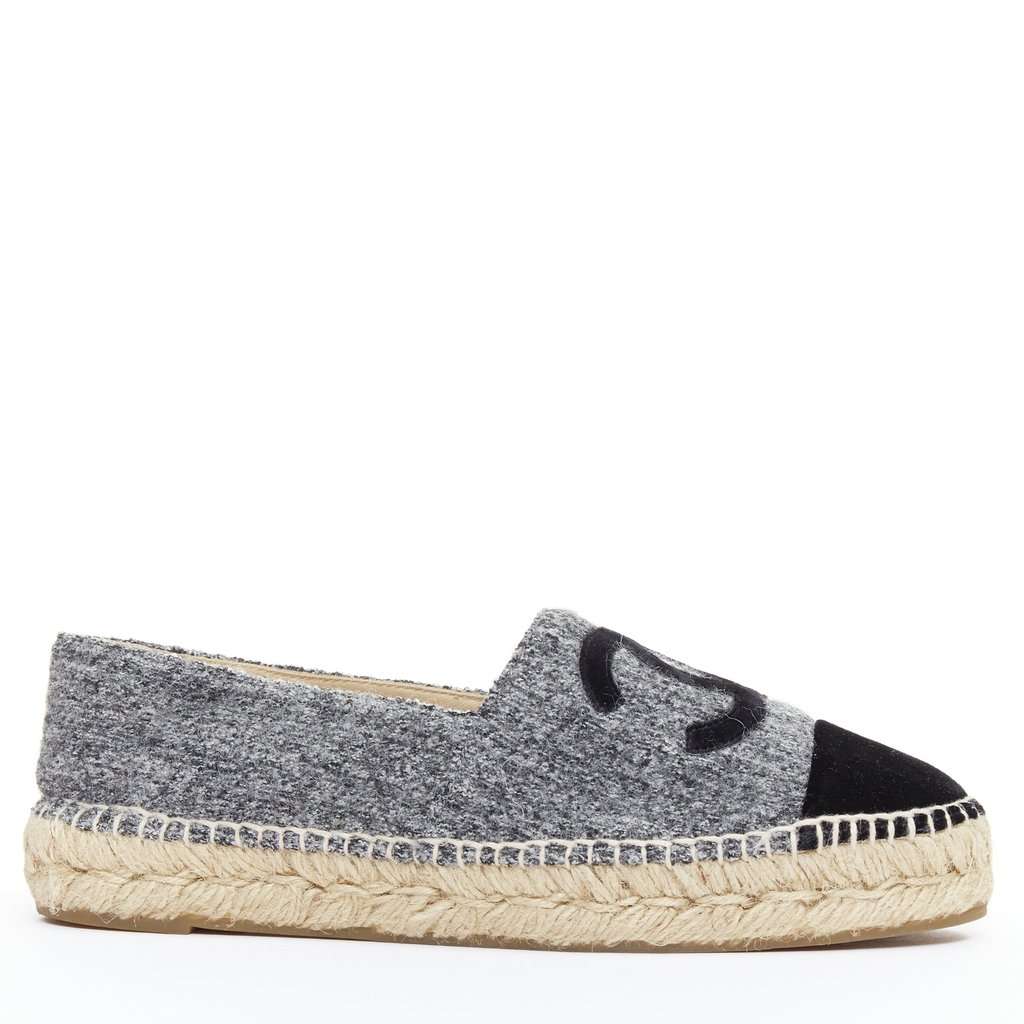 Chanel Grey Polyester Espadrilles Grey Polyester Good condition - Front View