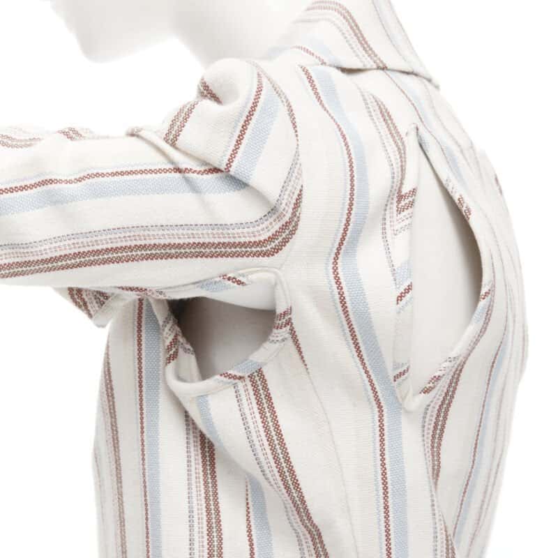 Junya Watanabe Stripe Cut Blazer Beige Cotton Good condition - Back View