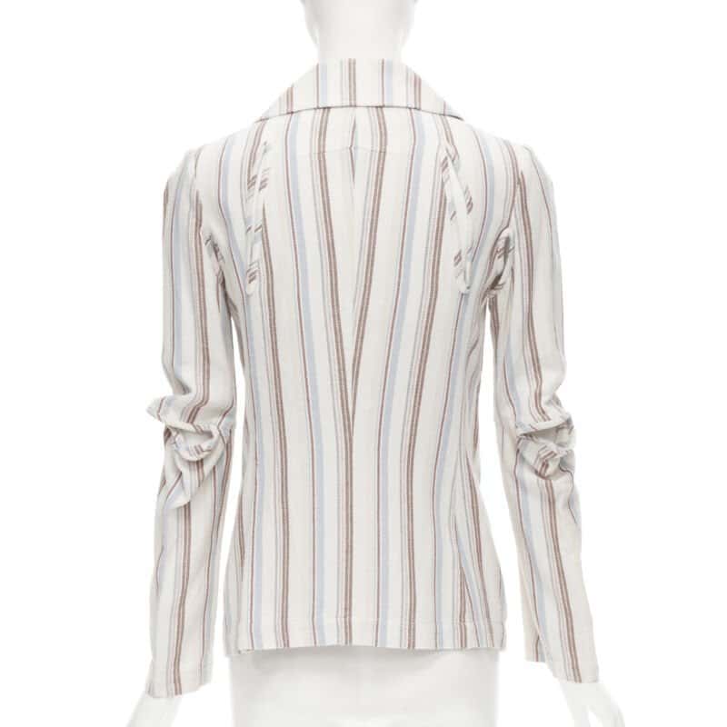 Junya Watanabe Stripe Cut Blazer Beige Cotton Good condition - Box View