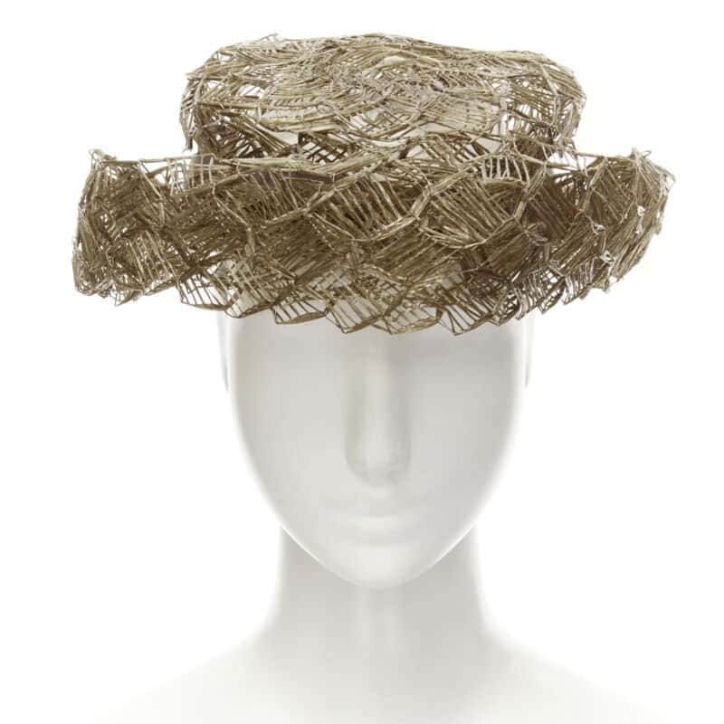 Unsigned Raffia Woven Boater Hat Other Never worn - Inside View