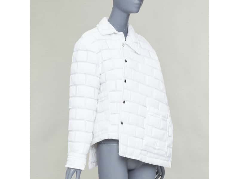 Comme Des Garcons White Polyester Coat White Polyester Good condition - Model View