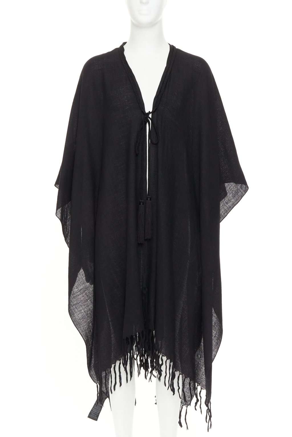 Saint Laurent Black Wool Coat Black Wool Very good condition - Front View