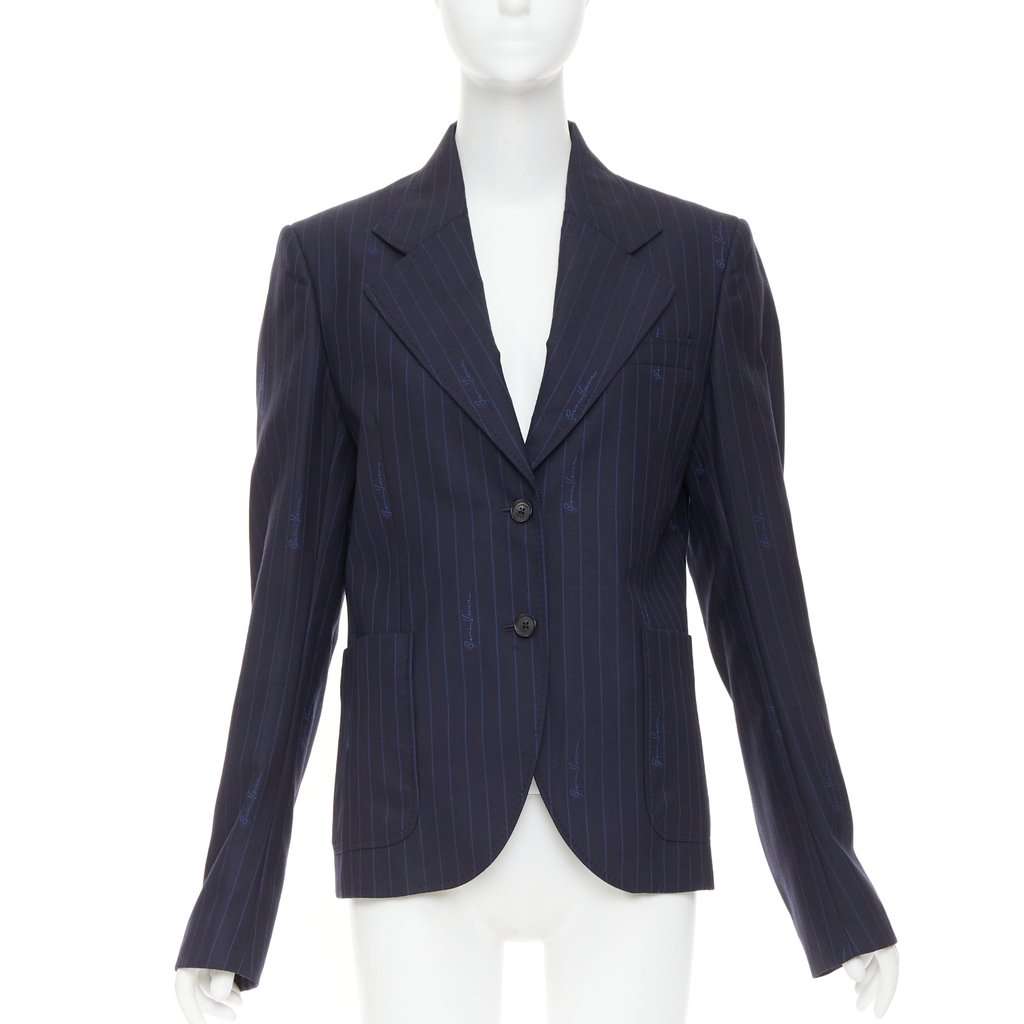 Versace Navy Wool Jacket Navy Wool Very good condition - Front View