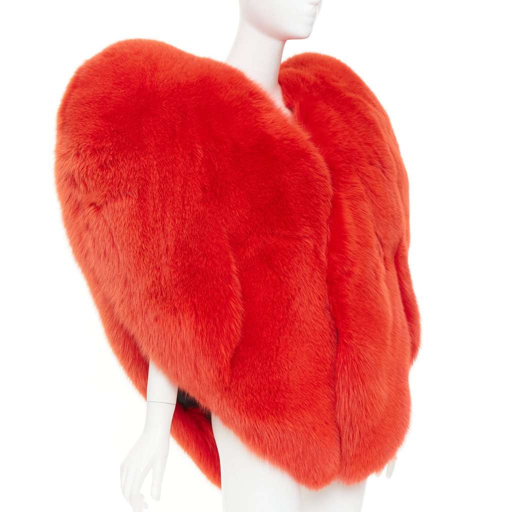 Saint Laurent Red Fur Coat Red Fur Very good condition - Back View