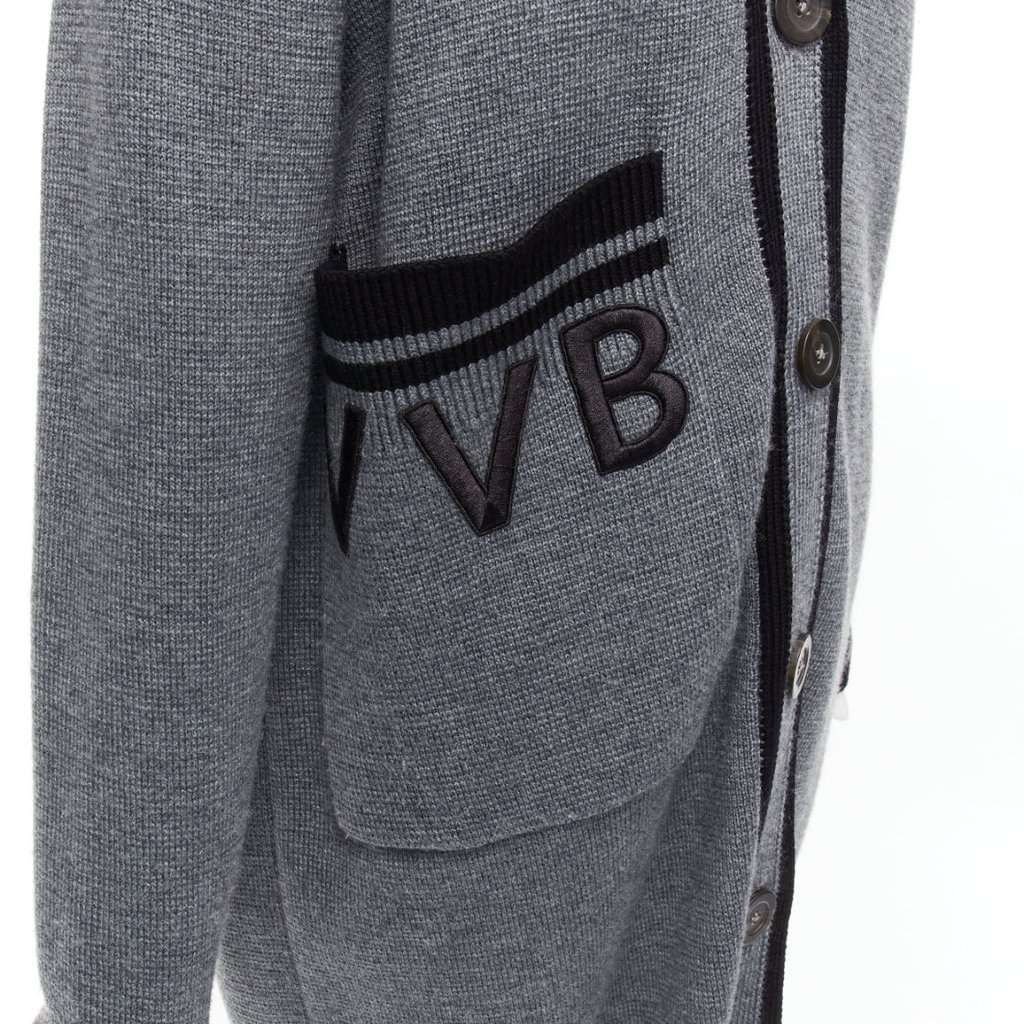 VICTORIA, VICTORIA BECKHAM Logo Oversized Cardigan Black Wool Very good condition - Back View