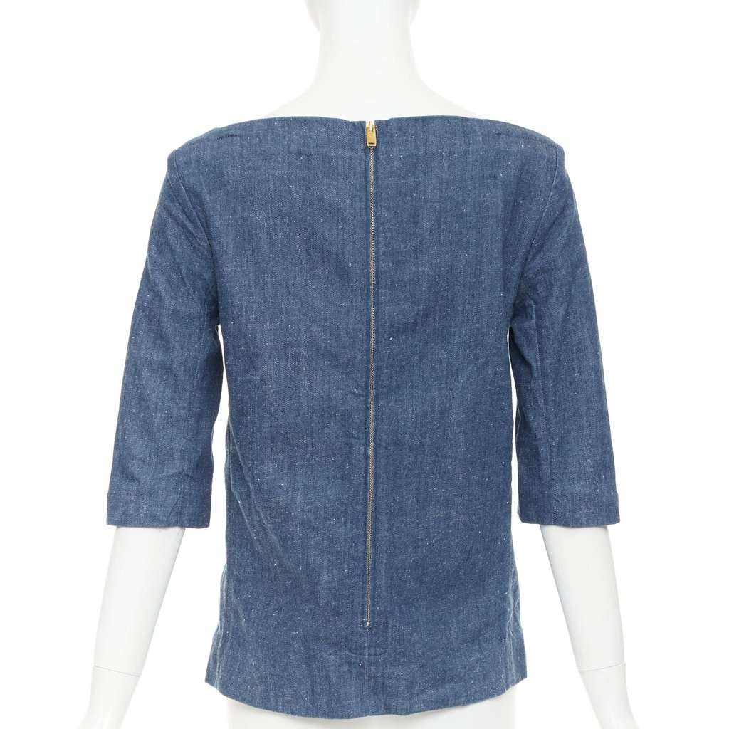 Celine Blue Cotton Top Blue Cotton Very good condition - Box View