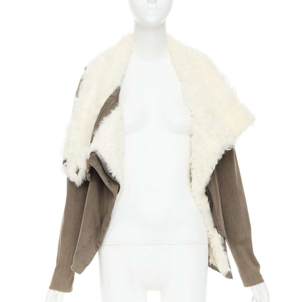 Helmut Lang Ecru Leather Coat Beige Leather Good condition - Back View