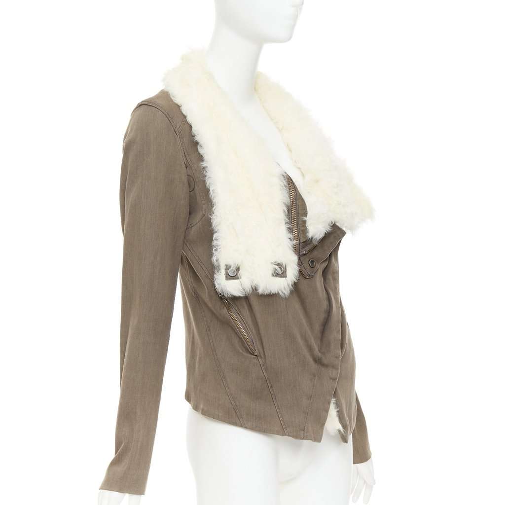 Helmut Lang Ecru Leather Coat Beige Leather Good condition - Inside View
