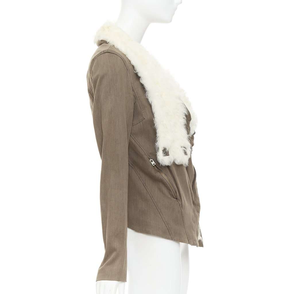 Helmut Lang Ecru Leather Coat Beige Leather Good condition - Model View